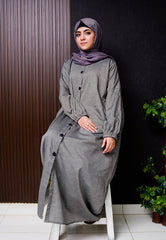 Lawn Abaya - Charoal