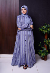 Lawn Abaya - Indigo Blue