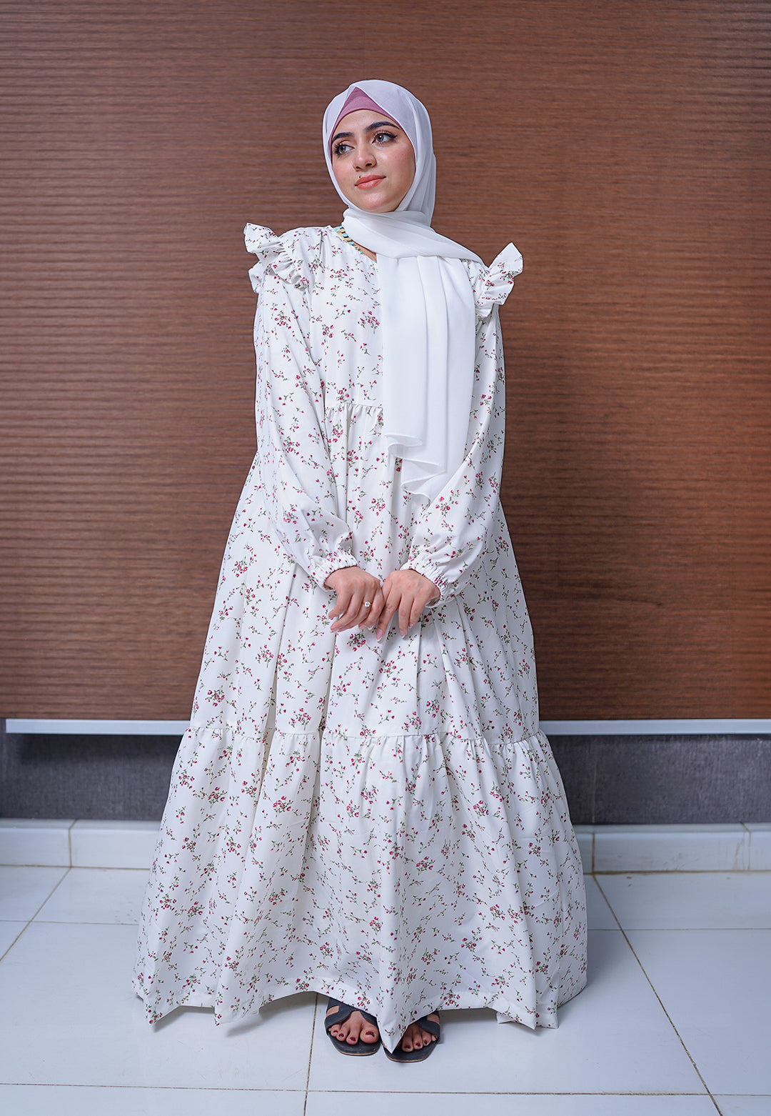 Meadow Bloom Tiered Abaya