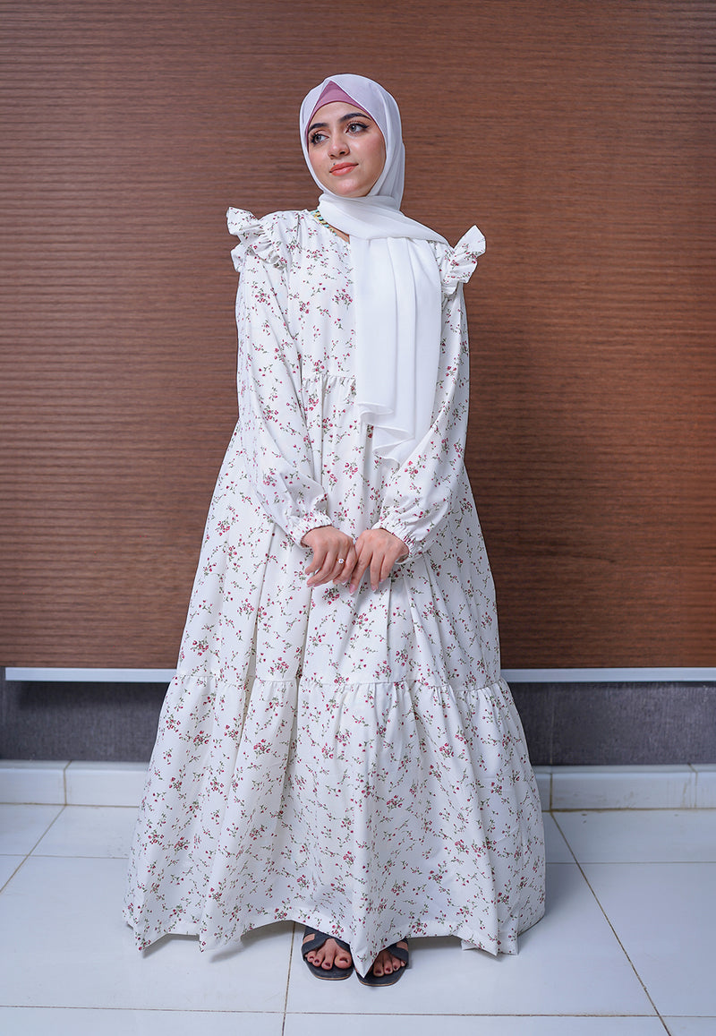 Meadow Bloom Tiered Abaya