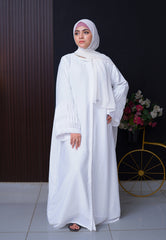 Serene White Open Abaya