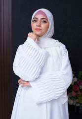 Serene White Open Abaya