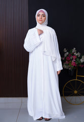 Serene White Open Abaya