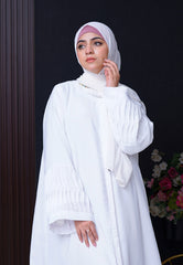 Serene White Open Abaya