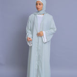 Soft Pastel Blue Kimono Abaya