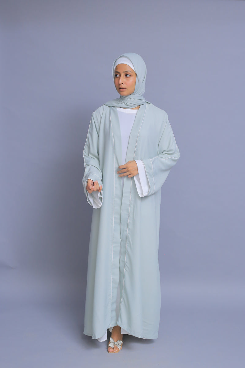 Soft Pastel Blue Kimono Abaya