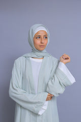 Soft Pastel Blue Kimono Abaya