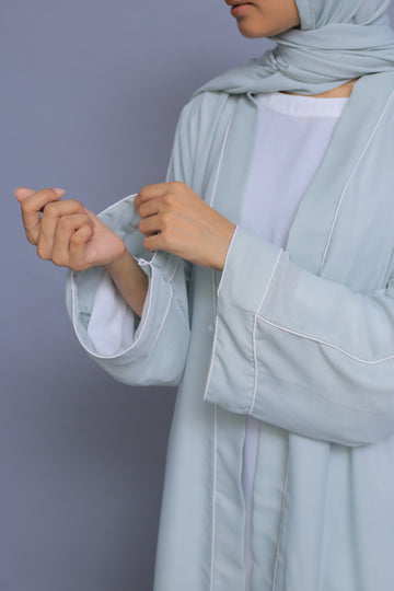 Soft Pastel Blue Kimono Abaya