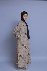 Brown Floral Abaya
