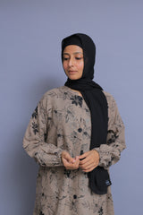 Brown Floral Abaya