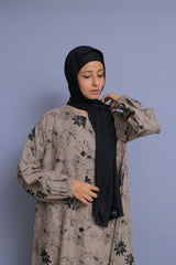 Brown Floral Abaya