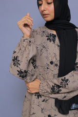 Brown Floral Abaya