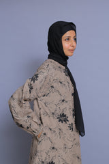Brown Floral Abaya