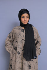 Brown Floral Abaya
