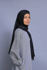 Grey Micro Checker Abaya
