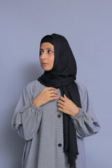 Grey Micro Checker Abaya