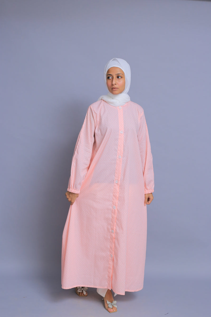 Pink Polka Dot Abaya