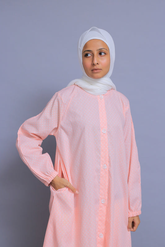 Pink Polka Dot Abaya