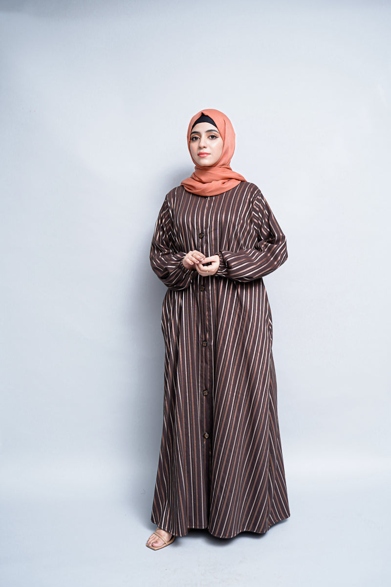 Lawn Abaya - Dark Brown