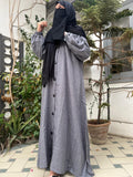 Lawn Abaya - Charcoal