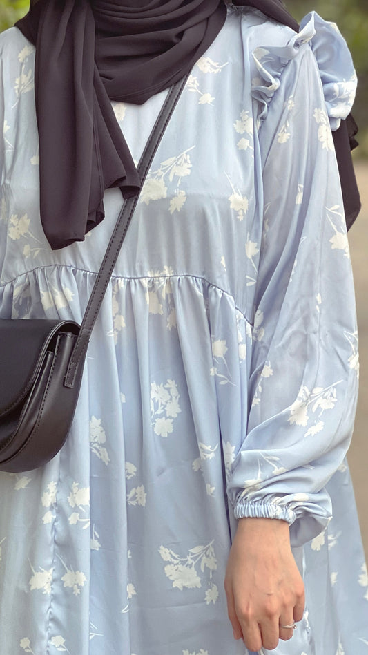 Lily Dress Abaya - Ice Blue