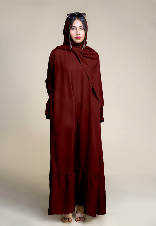 Meadow Abaya - Maroon