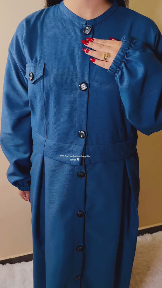 Indigo Twill Denim Abaya