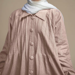 Midnight Denim abaya - Cream