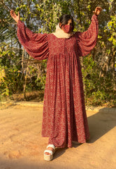 Deep Berry Abaya - Maroon