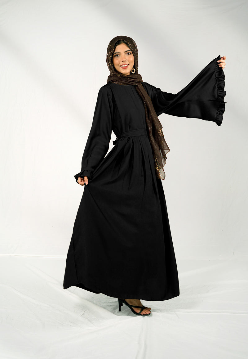 Frill Fantasy Abaya - Black